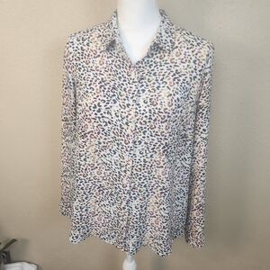Apt. 9 Multicolor Leopard Print Blouse Medium (5875)